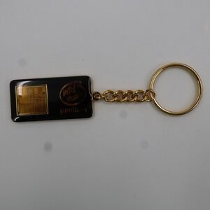 Vintage 1994 Intel Inside Pentium Processor Keychain Andy Grove Quote Chip Fob